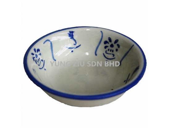 4^CERAMICS PLATE(HAND COLOR ANTIQUE BLUE)(11553)